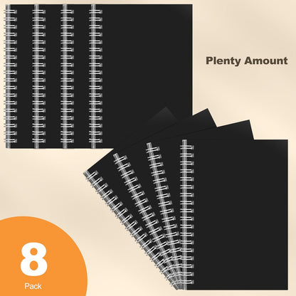 Nichela 4 Pack Spiral Notebook for Work - 4" x 6" Softcover Notebooks College Ruled for Note Taking, School Supplies,200 Sheets 400 Pages Journals Black