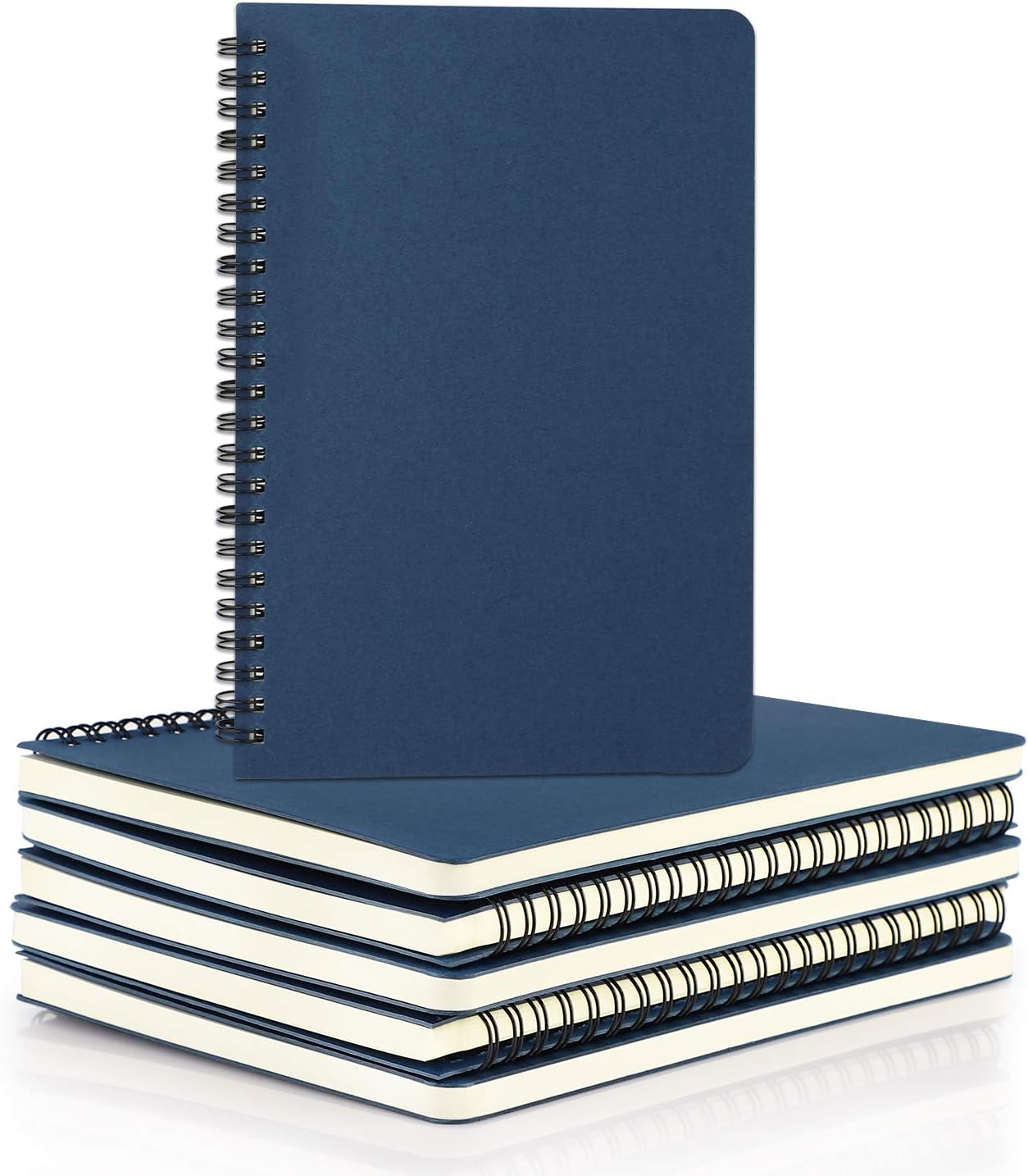 EUSOAR Spiral Notebook, A5 12packs 5.5"X8.3" 120 Pages Lined Travel Writing Notebooks Journal, Memo Notepad Sketchbook, Students College Office Business Subject Diary Ruled Book Journal-Black Cover