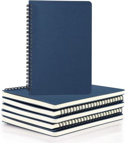 EUSOAR Spiral Notebook, A5 12packs 5.5"X8.3" 120 Pages Lined Travel Writing Notebooks Journal, Memo Notepad Sketchbook, Students College Office Business Subject Diary Ruled Book Journal-Black Cover