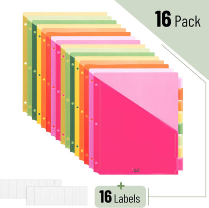 Mr. Pen- Binder Dividers with Pockets and Tabs, 1 Set, 8 Tabs/Set, Colorful, 3 Ring Binder Dividers with Tabs and Pockets on Both Sides