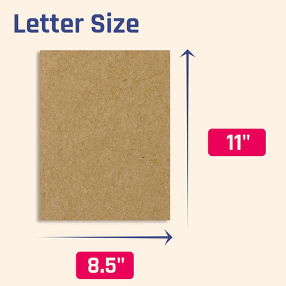 40 Sheets, Brown Kraft Cardstock, 300 GSM (110 lb. Cover) 8.5 x 11 inches