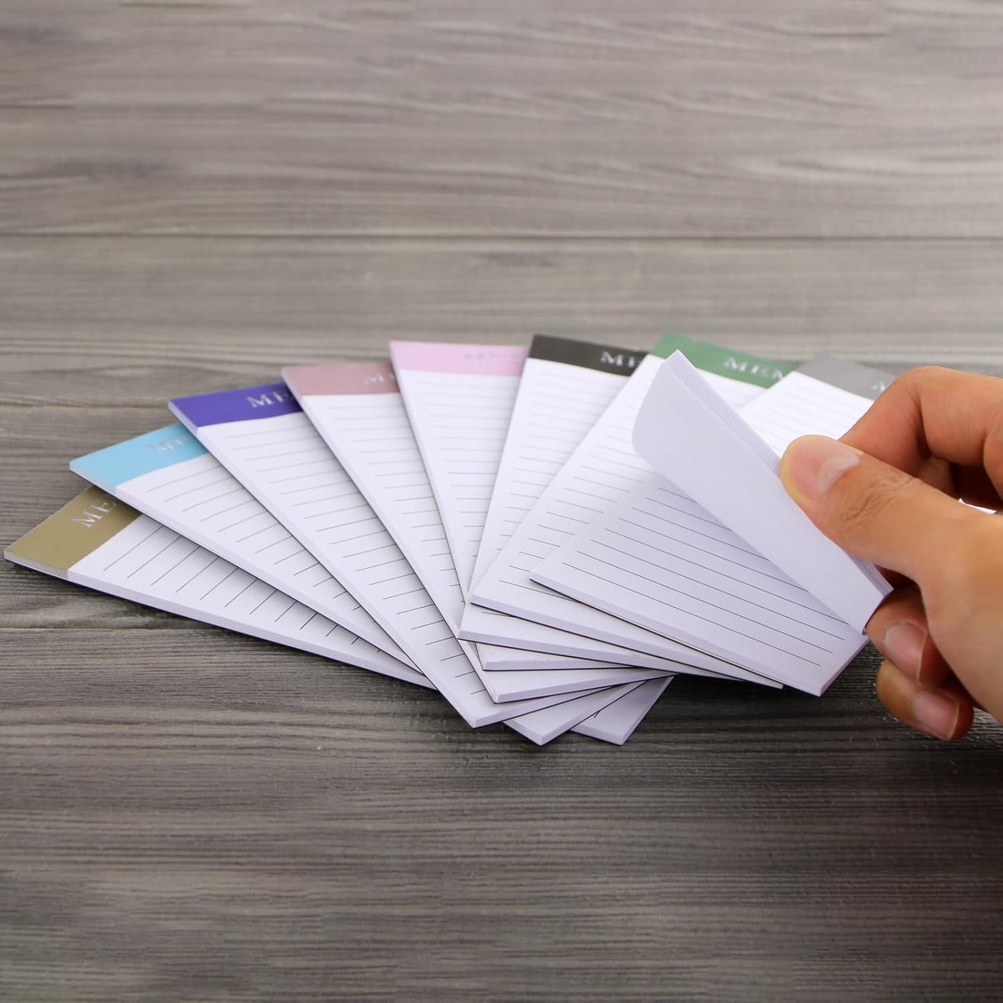 FLIPPED 4 Pack Magnetic Notepads for Refrigerator, Notepad Grocery List Large Magnet Pad for Fridge,Full Magnet Back Design Magnetic Memo Pads for Grocery List, Shopping List, to-Do List(200 Sheets)