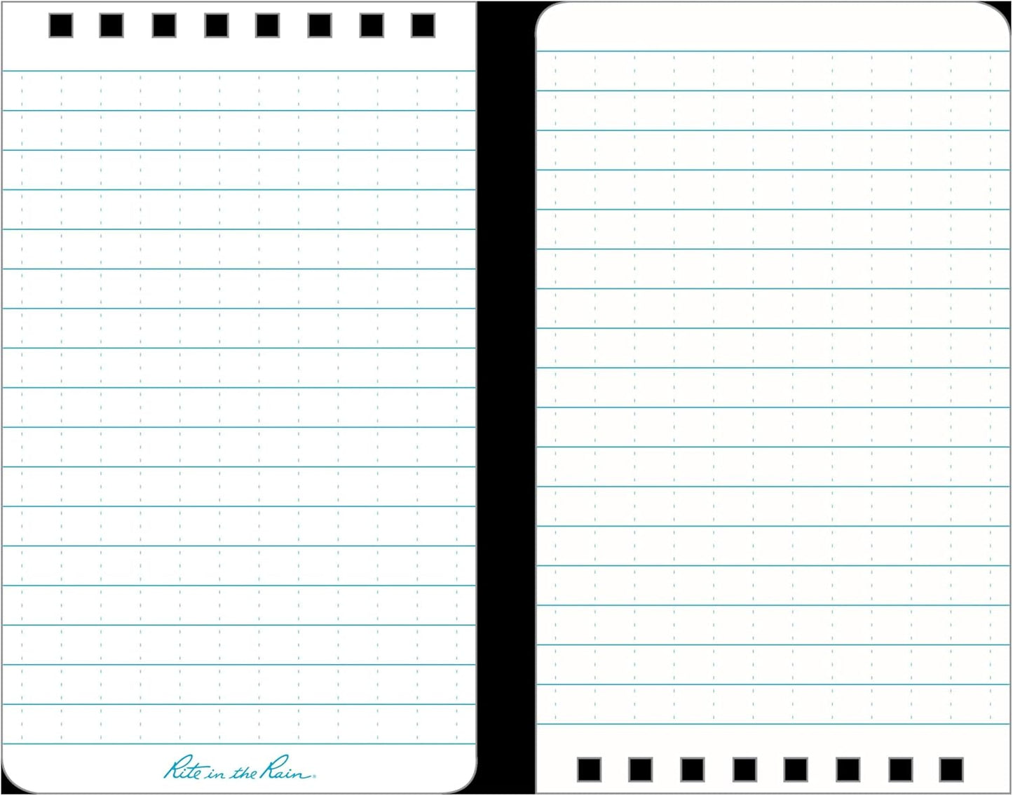 Rite in the Rain Weatherproof Top Spiral Notebook, 3" x 5", Black Cover, Universal Pattern, 3 Pack (No. 735-3X)