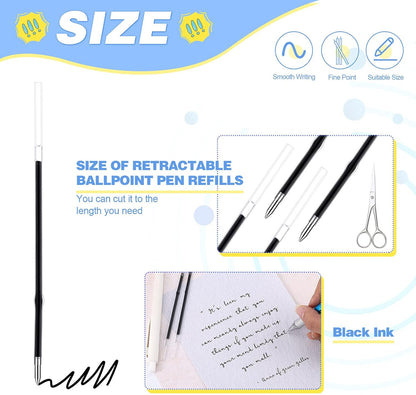 Zonon 30 Pieces Pen Refills Ink Ballpoint Pen Refill 3.9 Inch Replacement Ink Refill Bulk for Retractable Pens Office School Supplies, Medium Point(Blue)