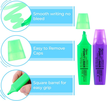 M&G 6-Pack Highlighters, Multicolor Quick-Dry No-Bleed Ink, Soft Chisel Tip Highlighters for Office Documents, Journaling, and Planners