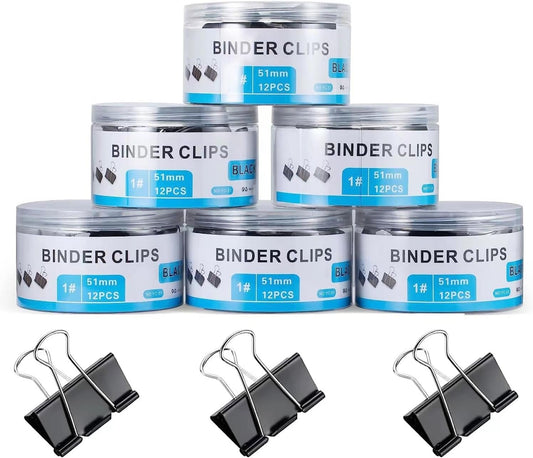 208 PCS Binder Clips Paper Clamps Assorted Sizes, Metal Paper Binder Clip, Black Binding Paperwork Clamp Bulk, School Teachers Office Supplies