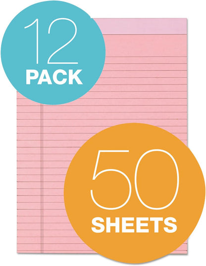 Tops Prism Writing Pads, 8-1/2" x 11-3/4", Legal Rule, Gray, Perforated, 50 Sheets, 12 Pack (63160)