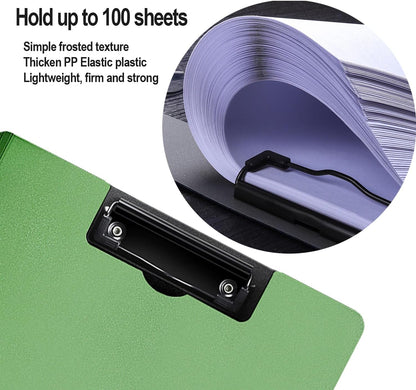 Clipboard Folder, A4 Foldable Clipboards, Office Clipboard Folder with Double Clips Metal Clip, 360 Degree Foldable Storage Clipboards for Office, School or Medical Field, Blue