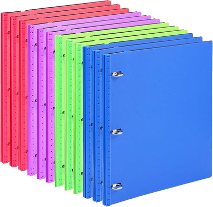 WOT I 1 Inch Telescoping 3 Ring Binder 4 Pack, Expandable Flexible Binder with Customizable Front Cover & Clear Catalog Pocket, Holds 225 Sheets, School Office Supplies, White