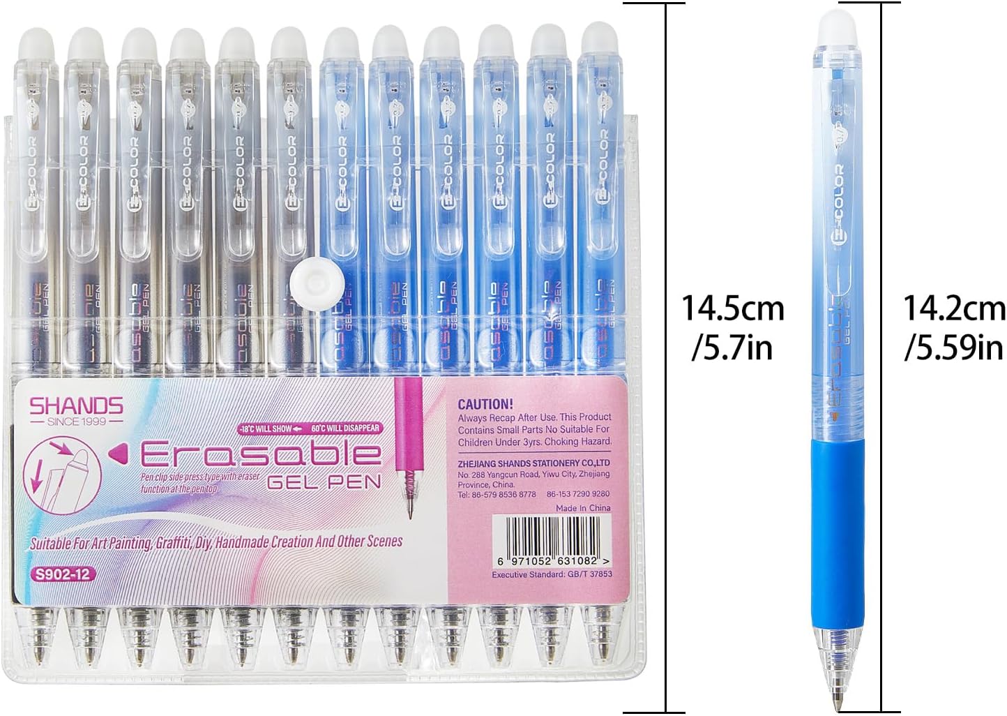 Retractable Erasable Gel Pens Clicker,Fine Point 0.7mm Smooth Writing Pens,Cute Pens For Writing Journaling Taking Notes School Office Home. (12 Colors)