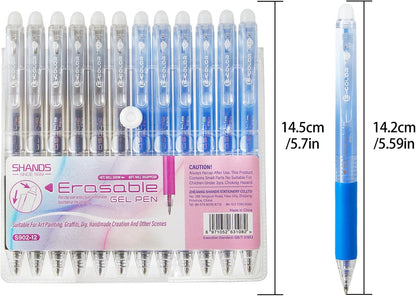 Retractable Erasable Gel Pens Clicker,Fine Point 0.7mm Smooth Writing Pens,Cute Pens For Writing Journaling Taking Notes School Office Home. (12 Colors)