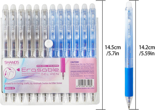 Retractable Erasable Gel Pens Clicker,Fine Point 0.7mm Smooth Writing Pens,Cute Pens For Writing Journaling Taking Notes School Office Home. (12 Colors)