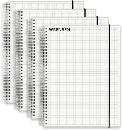 A5 Spiral Notebook 120gsm Graph Paper Notebook 160 Pages Per Hardcover Grid Notebooks 5.7 x 8.3 Inches (2 Pack)
