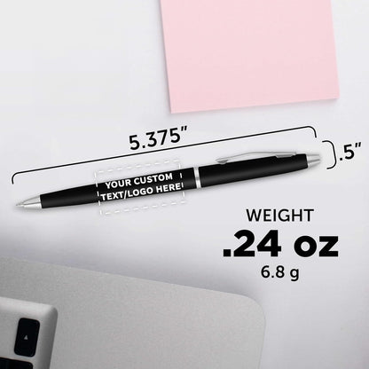 Personalized Langham Ballpoint Pens, Set of 10/50/100 by DISCOUNT PROMOS - Black Ink, Great for Office, Business, Tradeshows - Black