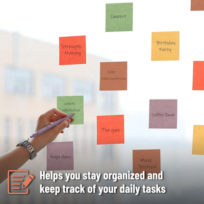 Mr. Pen- Sticky Notes, 3"x3", 12 Pads, 600 Sheets, Colorful, Sticky Notes Bulk, Self-Stick Note Pads, Perfect for Office, School, Home, Study & Organization
