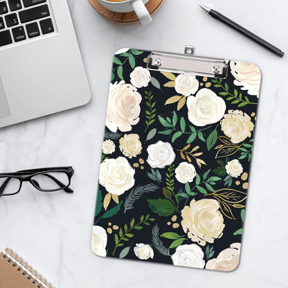 Hongri Plastic Cute Clipboard, Letter Size for Students, Teacher, Woman and Kids, Low Profile Clip, Decorative Pattern, Size 9 x 12.5 in, Dream Marble