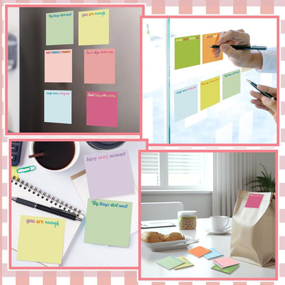 Yinder 48 Pcs Inspirational Sticky Notes Cute Motivational Sticky Notes Pad End of Year Employee Appreciation Gifts Bulk for Teacher Nurse Coworkers Office Supplies 3 x 3'' (Thank You,Dark Color)
