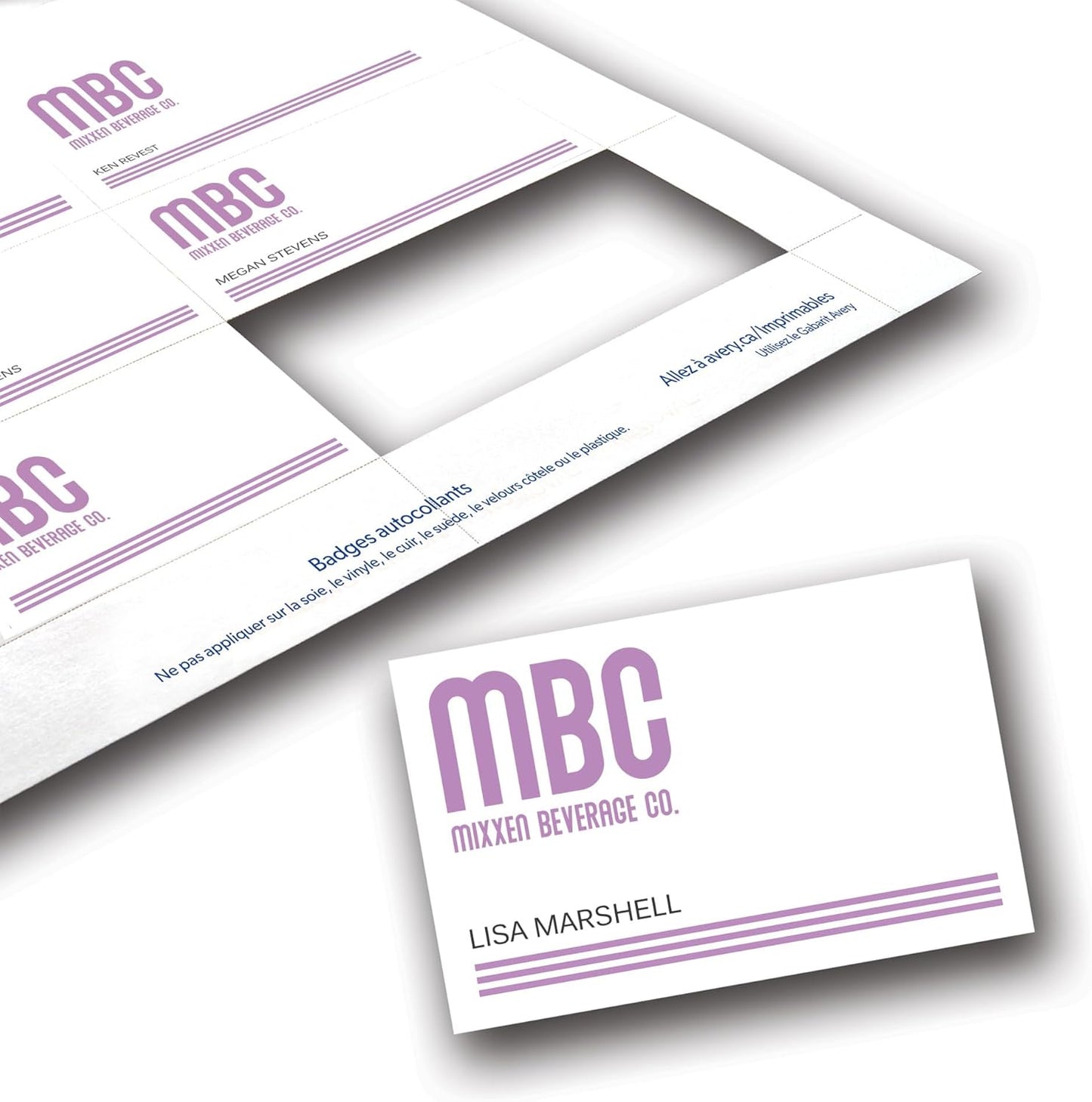 Avery Customizable Name Badge Inserts for Name Tag Holders, 3" x 4", White, Laser/Inkjet Printable, 300 Total (5392)