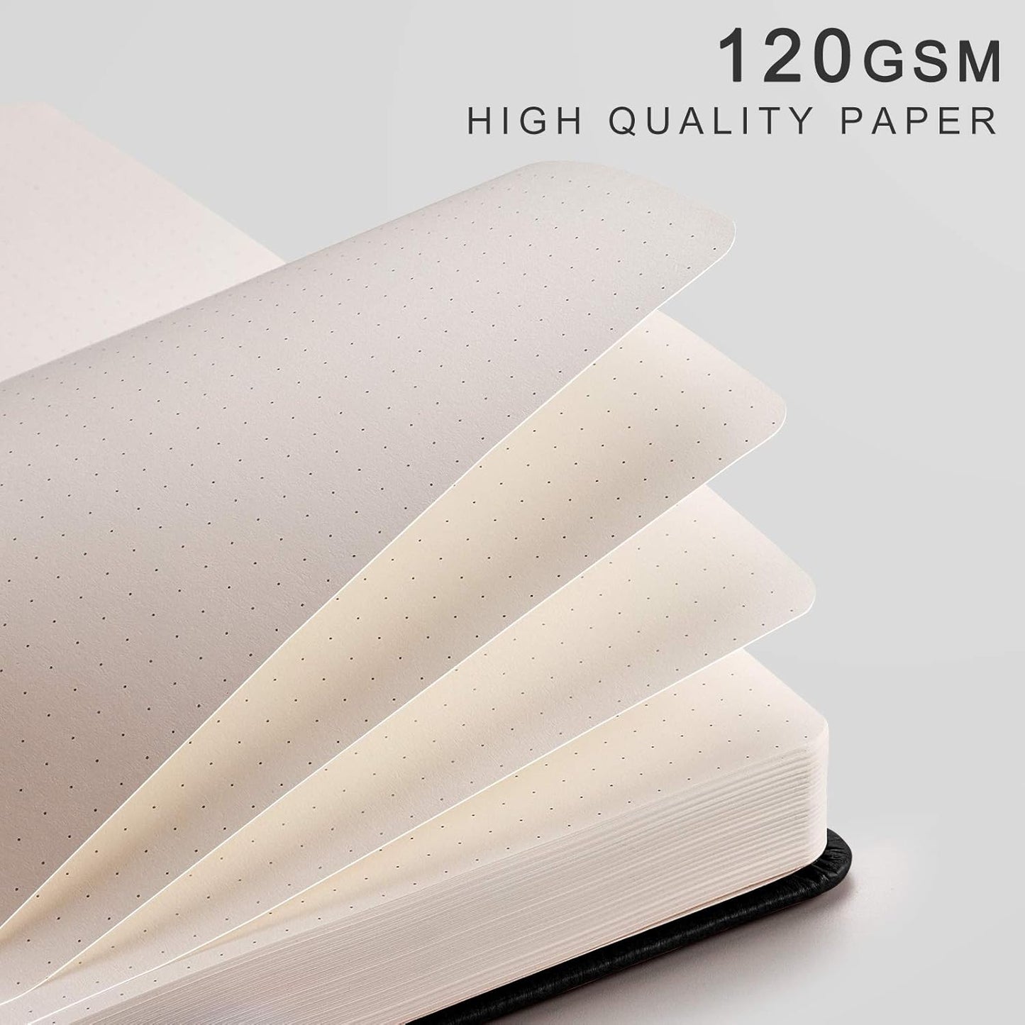 EMSHOI Graph Paper Notebook - 256 Pages A5 Graph Notebook/Journal, Hard Cover, 120gsm Thick Paper, Smooth PU Leather, Inner Pocket, 5.75'' × 8.38''-Black