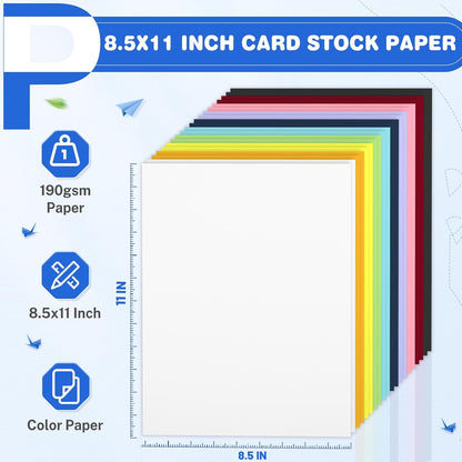 200 Sheets of Cardstock 8.5 x 11, Heavyweight Cover Cream Cardstock Printer Paper 8.5 x 11, 190 gsm Ivory Card Stock Paper for Wedding Invitations, Elegant Stationery, Scrapbooking & DIY Crafts