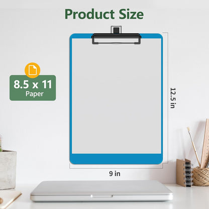2 Pack Black Clipboard with Pen Holder, 8.5 x 11 Plastic Clip Boards with Black Low Profile Clip, Letter Size for Classroom, Teacher, Students, School, Office Supply