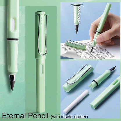 7 Pcs Cute Blue Stationery Set Kawaii School Supplies Office Supplies Including Ballpoint Pens Pencil Sharpener Highlighter Correction Tape Ruler Utility Knife (Blue)
