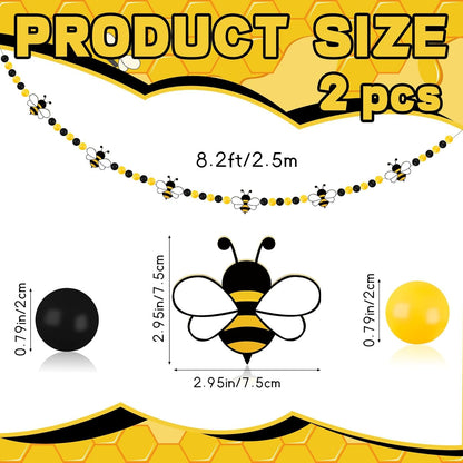 8.2 Ft Pencil Wooden Garland Graduation Yellow Pencil Banners with Cute Beads Hanging Ornaments for Kindergarten Classroom Office Home First Day of School Party Decor