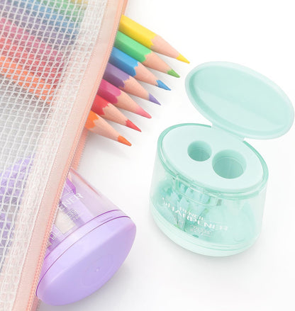 Tamaki 4 Pack Pencil Sharpeners Manual Dual Holes Compact Colored Handheld Pencil Sharpener for Kids, School, Office