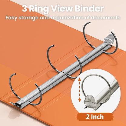 SUNEE 3 Ring Binder 3 Inch 1 Pack, Clear View Binder Three Ring PVC-Free (Fit 8.5x11 Inches) for School or Office Supplies, Pink