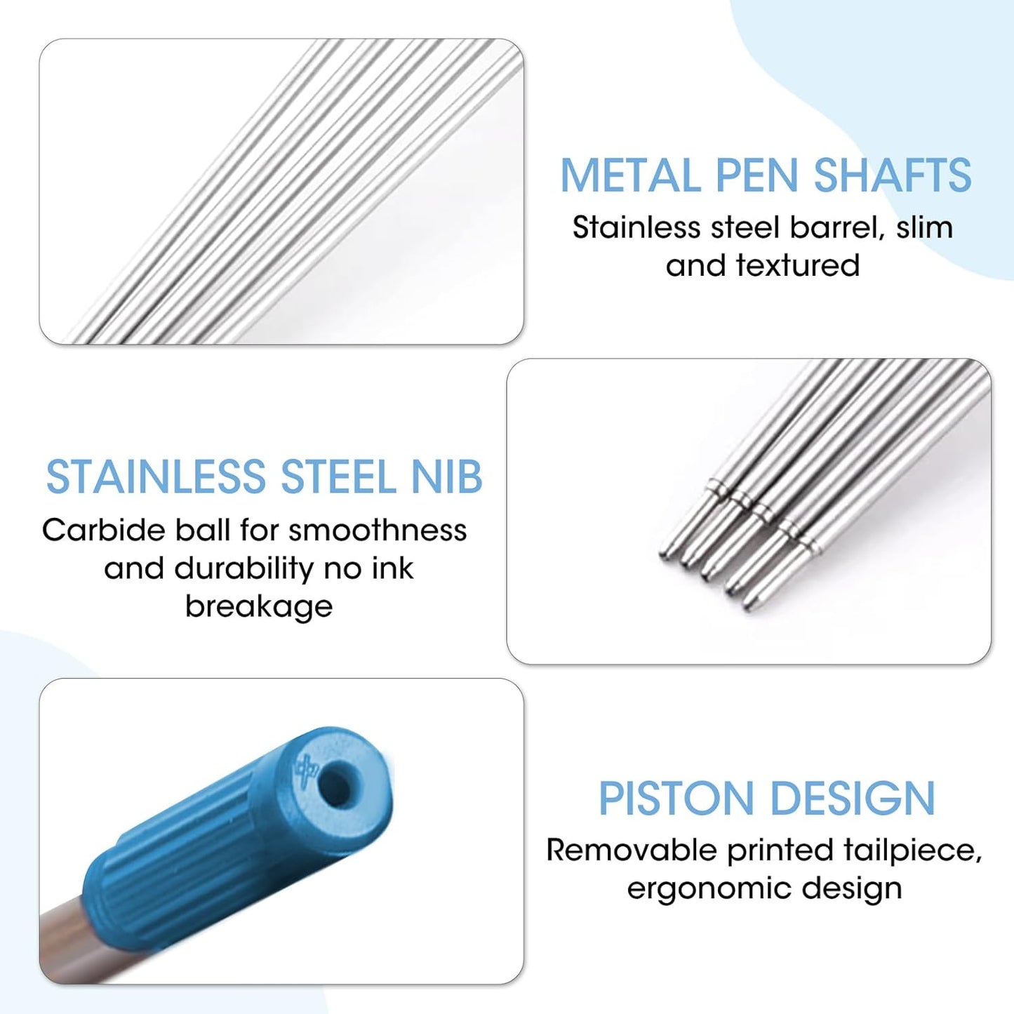 0.7 mm Ballpoint Ink Twist Pen Refills, 15 Pcs Medium Point Metal Smooth Writing Replaceable Ink Refill, Stationery Compatible for Cross Ballpoint Replacement (4.6in M) (Black+Red+Blue, 15)