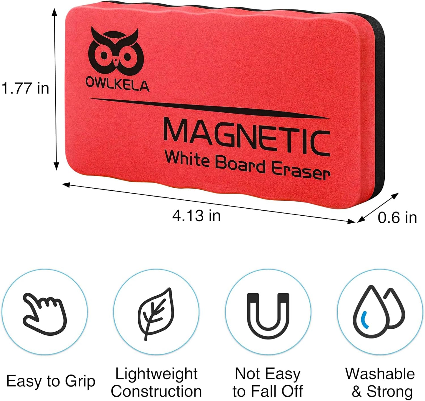 OWLKELA Dry Erase Erasers, Magnetic Whiteboard Erasers 8 Pack for White Board, white board markers dry erase, Ideal for Classroom, Home, Office