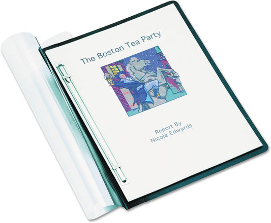 ACCO Frosted Front Report Covers, Frosted Clear, Black (A7036251)