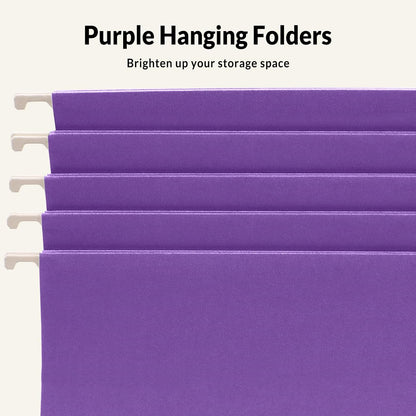 SUNEE Hanging File Folders, 25 Pack Letter Size Hanging File Folders with 1/5-Cut Tabs, Ideal for Home and Office Organization and Papers Classification, Bright Neon Pink