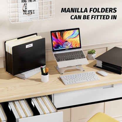 Ansook Poly 3.5”Expandable File Pockets,6 Pack Extra Capacity File Pockets Folders,Letter Size File Pockets,Heavy Duty File Pocket with Straight-Cut Tab,Holds 8.5" x 11" documents & Manila Folder