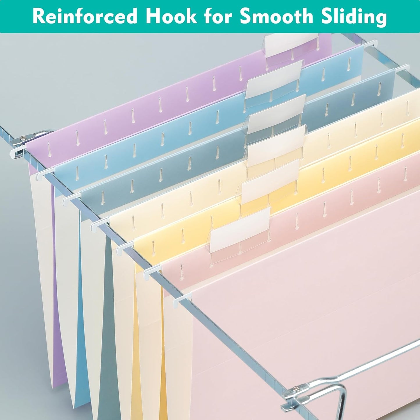 Zzrywuty Hanging File Folders Letter Size, 30-Pack Hanging File Folder with 1/5-Cut Tabs, Pastel File Folders Hanging Organizers for Filing Cabinet, Bulky Files & Medical Charts