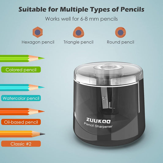 Electric Pencil Sharpeners, Battery Powered for Colored Pencils, High-Speed Operated Automatic & Manual Pencil Sharpener for Kids, Home School (blue1)