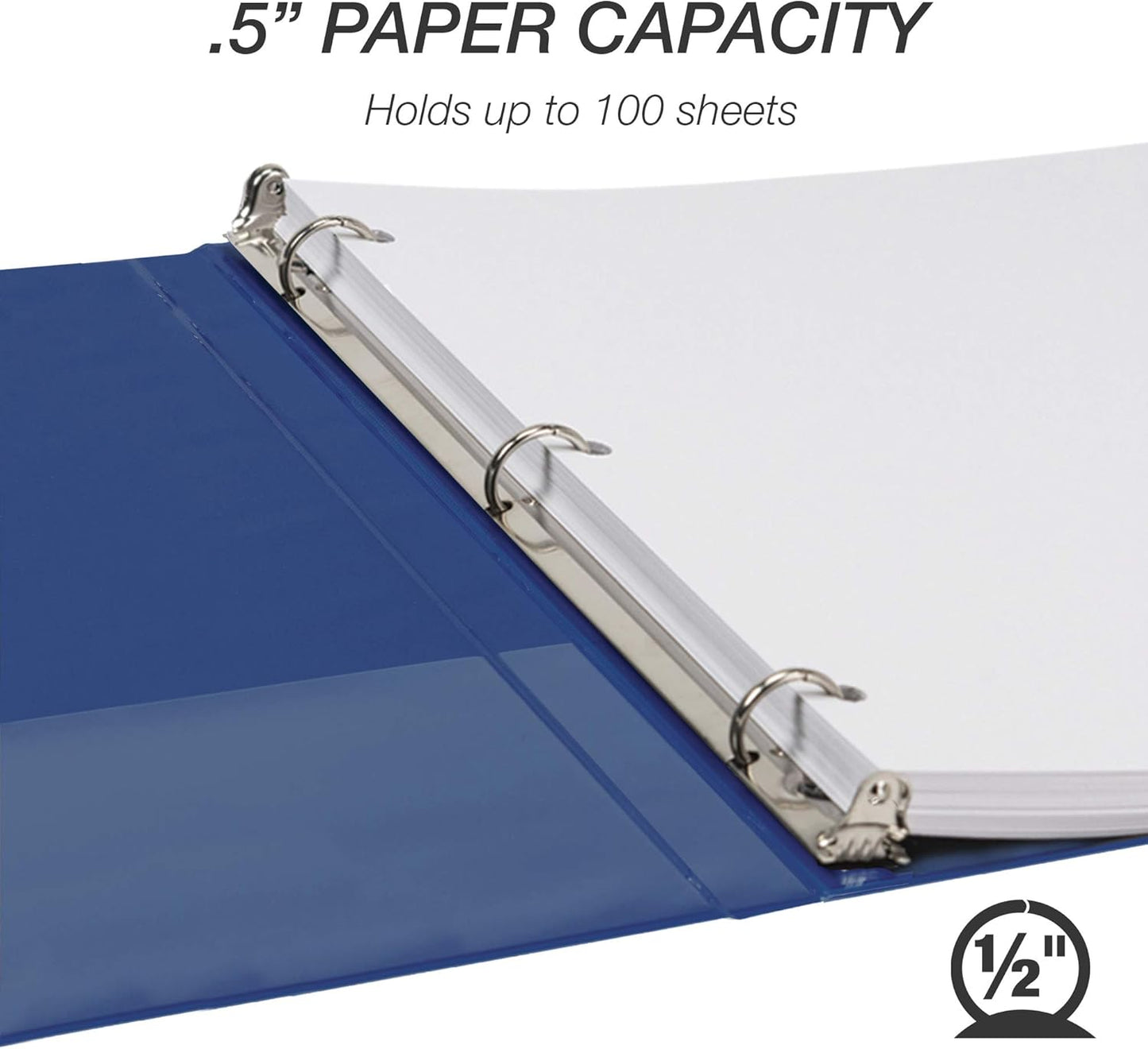 Samsill 1.5 Inch 3 Ring Binders, Economy Round Ring, Clear View Cover, 325 Sheet Capacity - for School, Home, Office - White, 4 Pack