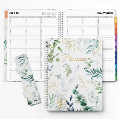 SUNEE 2026-2027 Appointment Book, Quarter-Hourly, Weekly & Monthly - from July 2026 to June 2027, 8.5"x11" Academic Planner, Flexible Cover, Note Pages, Bookmark, Spiral Binding, Black