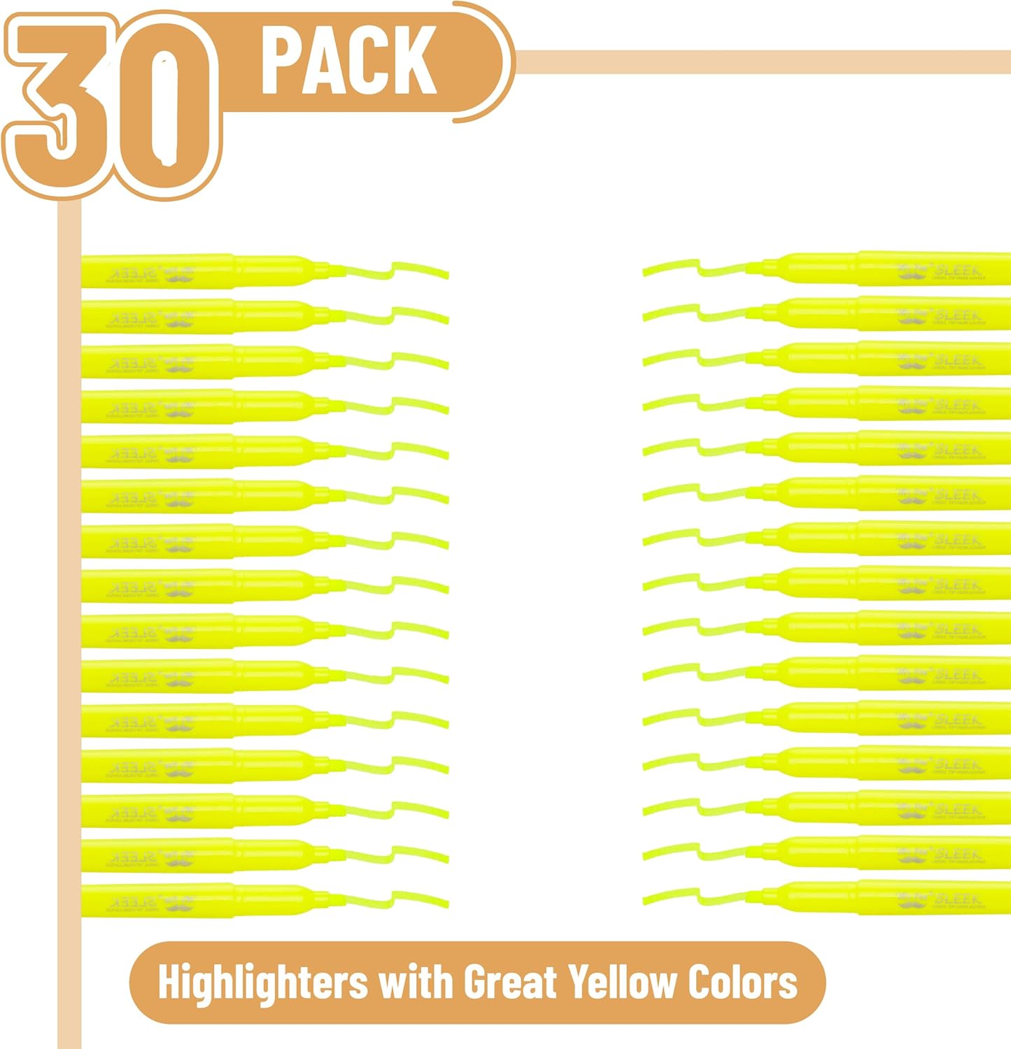 Mr. Pen- Yellow Highlighters, 30 Pack, Chisel Tip, Quick-Dry, Smear-Resistant, Odorless Yellow Highlighters Bulk for School, Office & Journaling
