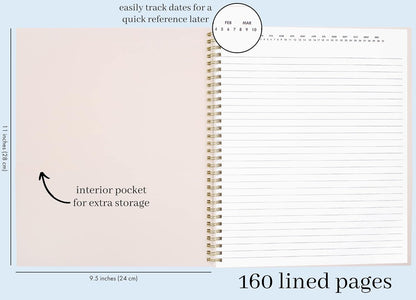 kate spade new york Large College Ruled Notebook, 11" x 9.5" Spiral Notebook with 160 Pages