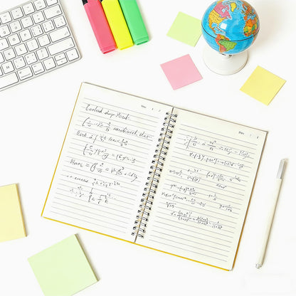 4 Pack Small Spiral Notebooks 3.5 x 5.5 in College Ruled, Mini Spiral Notebook, Waterproof 80 Sheets/160 Pages, Pocket Notebook with 120 Pcs Sticky Index Tabs for Home Office College School