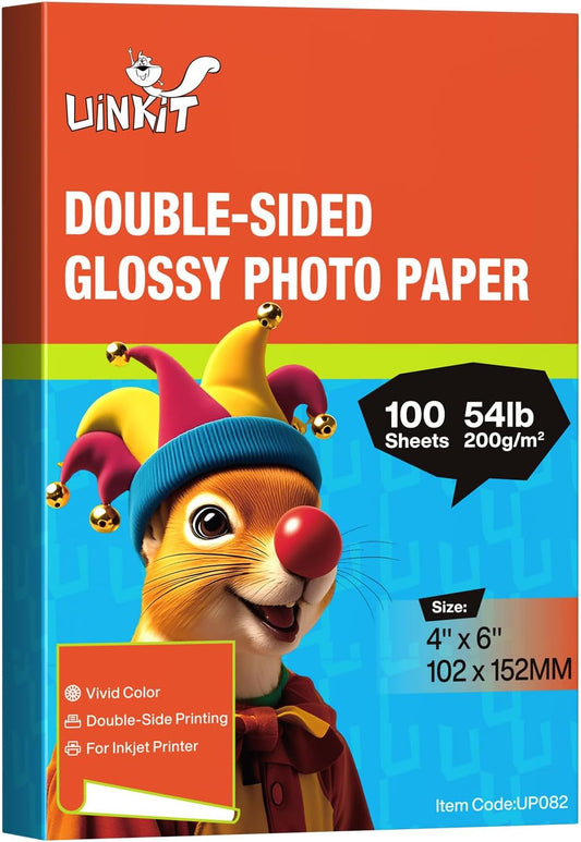 Uinkit 200 Sheets Double Sided Photo Paper Glossy 8.5x11 54lbs Inkjet for Dye Ink 200Gsm Value Bulk Pack Picture 8.5 x 11 9.5Mil for Inkjet Printing Printer (200sheets, 8.5x11)