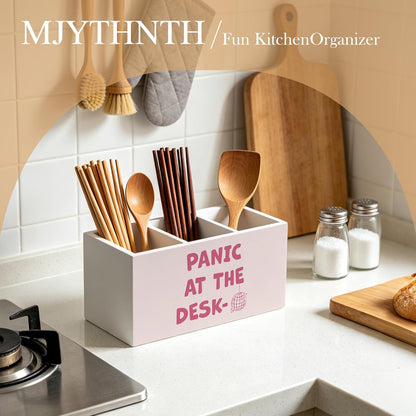 Don't Overthink It Inspirational Pencil Pen Holder for Desk, Pink Positive Affirmations Wooden Box Sign Pen Holder Organizer for Home Office School Desk Accessories