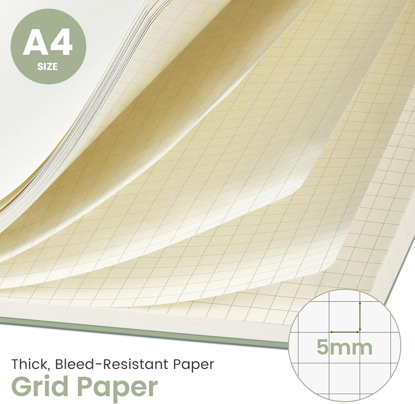 Taja Spiral Lined Notebook, 8.5"x11" Notebooks for Work, Large A4 Journal for Women & Men, College Ruled Journaling Notebook for Writing, Plastic Cover Spiral Journal, Green