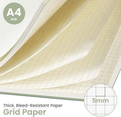 Taja Spiral Lined Notebook, 8.5"x11" Notebooks for Work, Large A4 Journal for Women & Men, College Ruled Journaling Notebook for Writing, Plastic Cover Spiral Journal, Green
