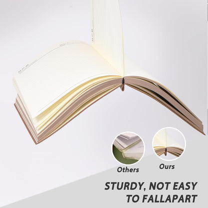 BOBO RABBIT Softcover Lined Journal Notebook 348 Pages Lay-Flat Bound Soft Leather Journaling Notebook for for Writing Work School Office Note Taking, 5.75"x8.31" Grey