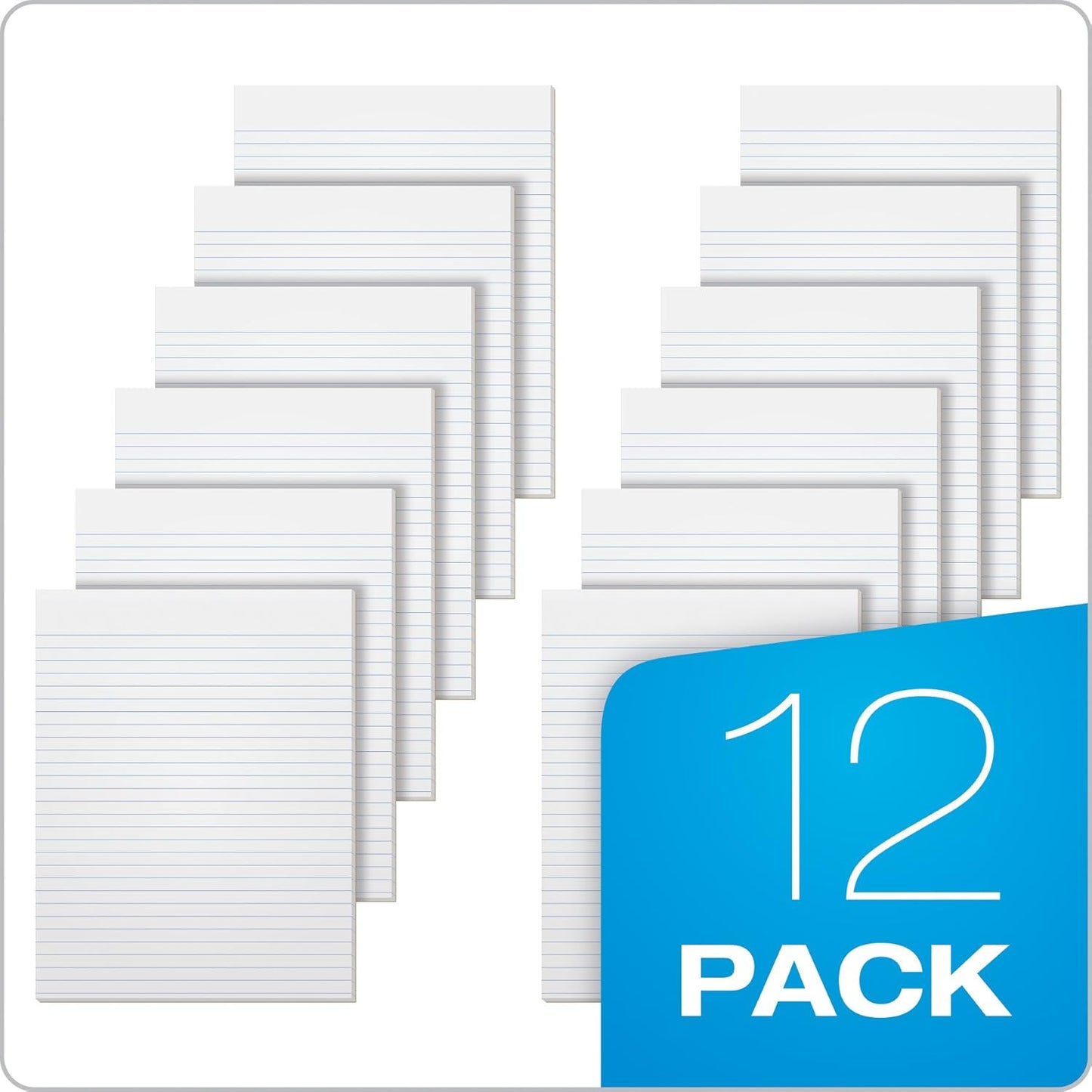 TOPS The Legal Pad Writing Pads, Glue Top, 8-1/2" x 11", Narrow Rule, 50 Sheets, 12 Pack (7529)