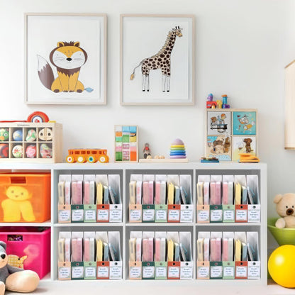 Pasimy 25 Pcs Pastel Cardboard Magazine File Holder Magazine Organizer Book Bin with Label Sticker Multicolor File Storage Box for Desk Shelves Document School Classroom Home Office Supplies