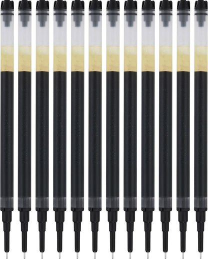 PILOT Pen Precise V7 RT Liquid Rollerball Ink Refill for Retractable Pens, Fine Point, 0.7mm, Black Ink, 12-Pack - Ideal for School, Journaling & Office Writing