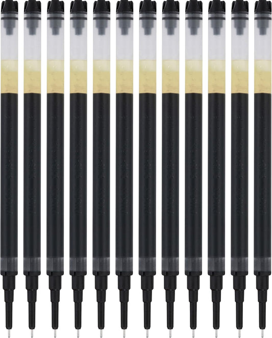PILOT Pen Precise V7 RT Liquid Rollerball Ink Refill for Retractable Pens, Fine Point, 0.7mm, Black Ink, 12-Pack - Ideal for School, Journaling & Office Writing
